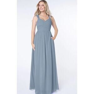 AZAZIE RAINE Sweetheart Neck Floor-Length Formal Bridesmaid Dress Dusty Blue A8